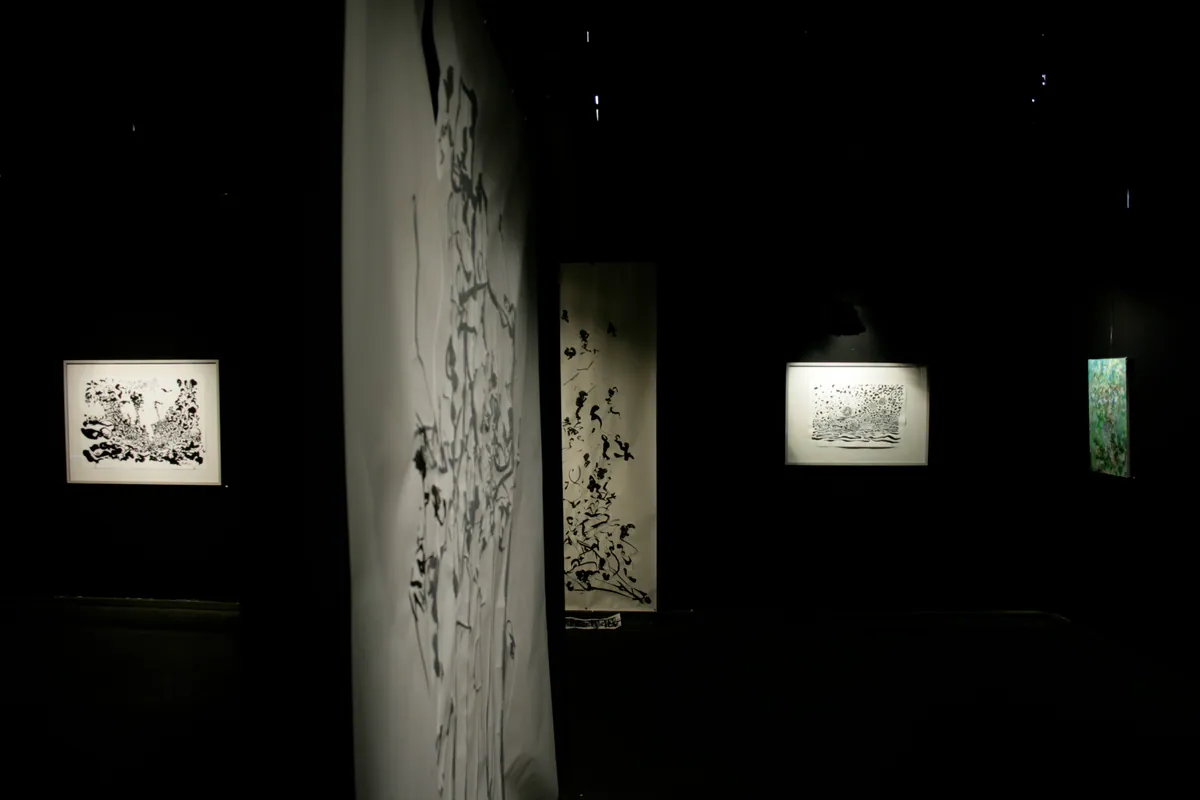 Kalligrafishe Partituren, aus der Performance „Lichtern“ von Andre Willi